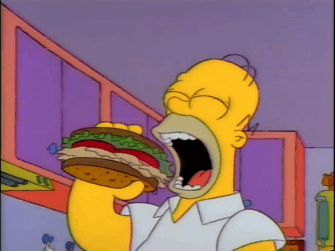 Gif Homero Simpson comiendo sándwich