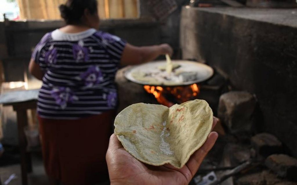 tortilla de maíz hecha a mano
