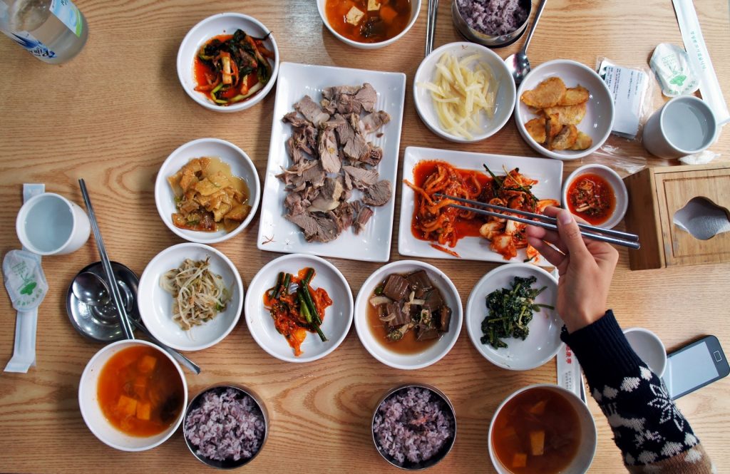 cocina asiática comida coreana