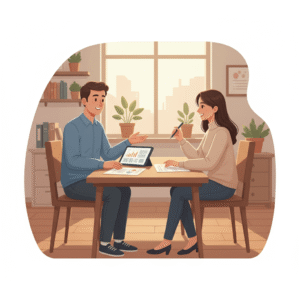 dos personas platicando sobre su salud y vitamina d